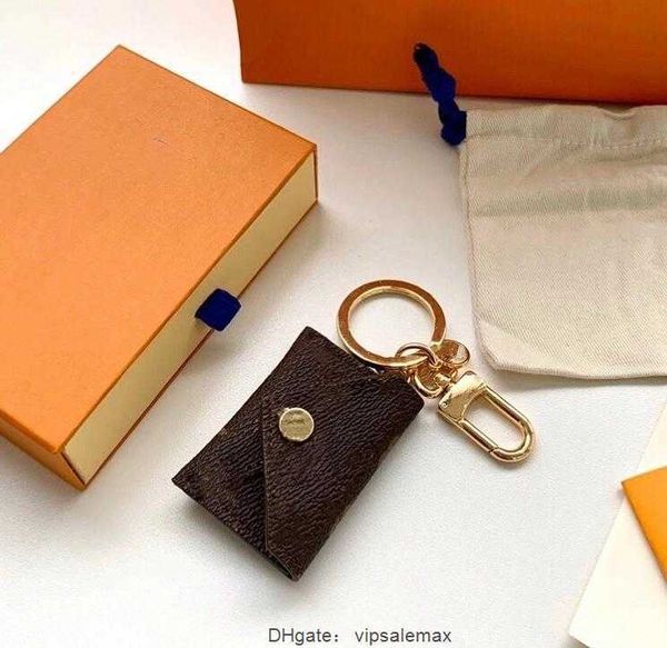 

designer letter wallet keychain keyring fashion purse pendant car chain charm brown flower mini bag trinket gifts accessories no box, Silver