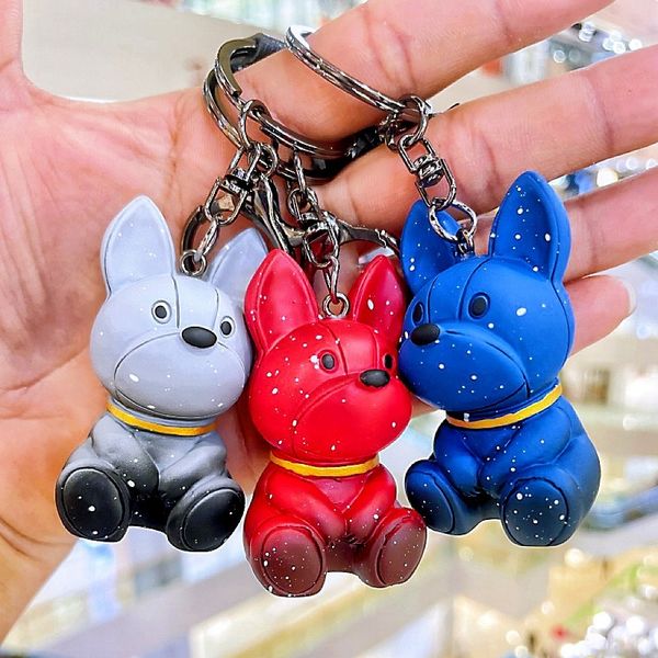 

fashion blogger designer jewelry resin star bulldog key chain creative gift mobile phone keychains lanyards keyrings wholesale ys33, Slivery;golden