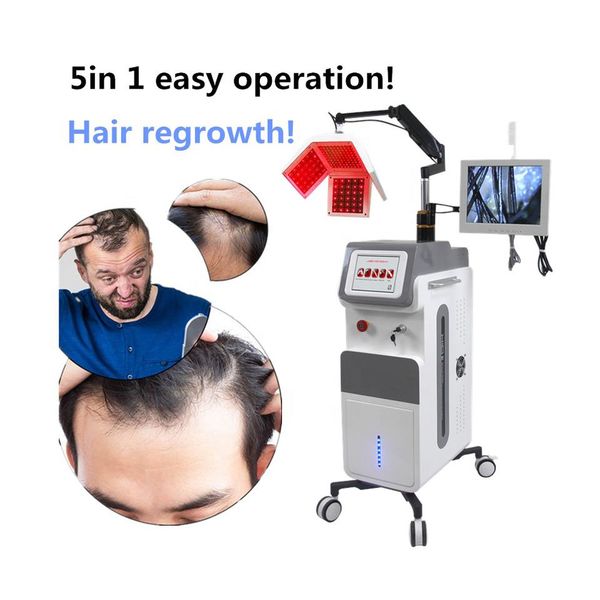 

multifunctional 5 in 1 laser hair regrowth therapy red light anti hair loss 650nm laser hair repairing growth treatment scalp care machine