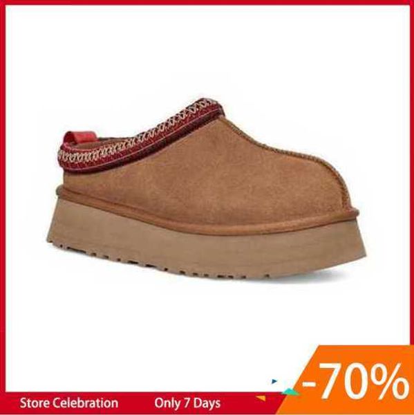 

boots tazz ankle fur designer australia platform boot woman indoor australian slipper thick bottom real leather warm fluffy bootiesugg f ggh, Black