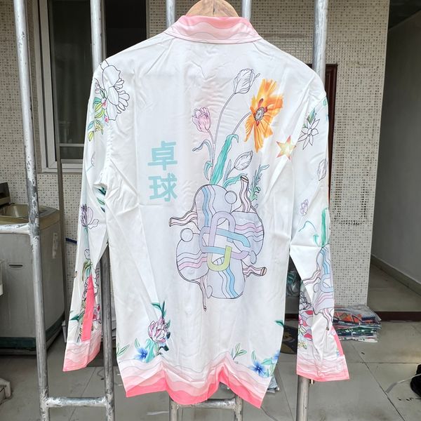 

mens casual shirts wholesale price casablanca shirt flower print for men designer clothes one day ship out 230726, White;black