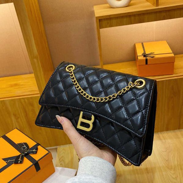 

designer 2023 factory direct sales new b-line chain hourglass rhombus women's single shoulder underarm messenger bag