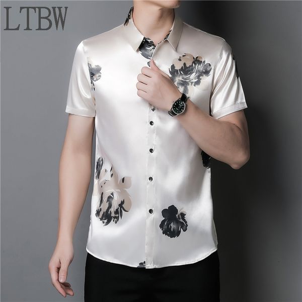 

mens casual shirts ltbw fast short sleeve printed shirt 230726, White;black