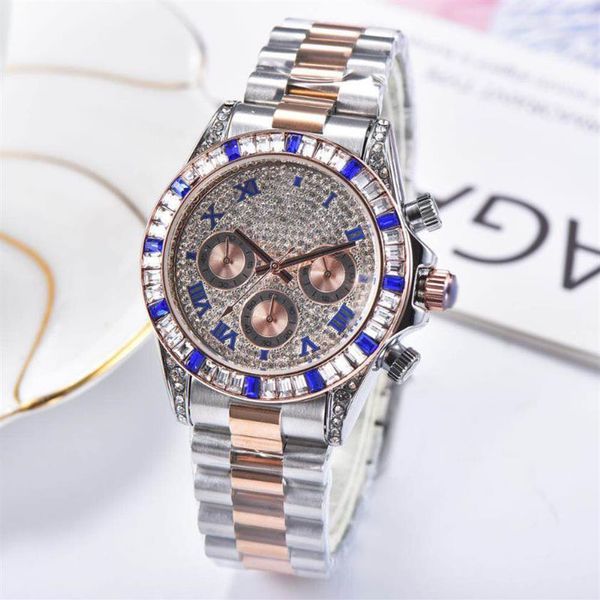 

iced out watches women hip hop bling diamond mens business watch alloy quartz fashion ladies wristwatch2871, Slivery;golden