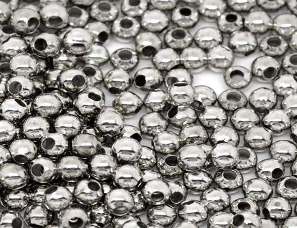 

1000pcs smooth ball spacer beads 3mm dia jewelry making findings whole9488872, Black