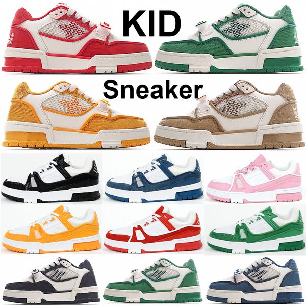 

Skate Childrens Leisure Kids Basketball Shoes Toddler Trainers Kid Runner Athletic Shoe Child Designer Outdoor Sneakers Children Fashion Green Red Tennis Ren, Black