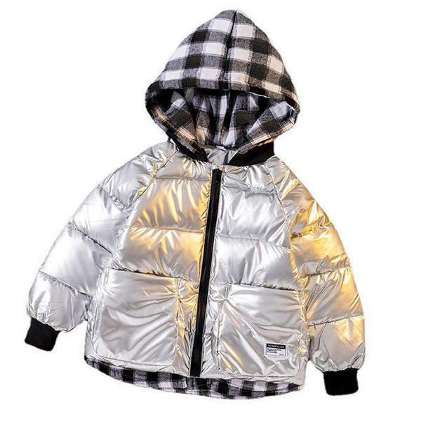 

winter boys' down coat padded jacket winter thickened hooded, Blue;gray