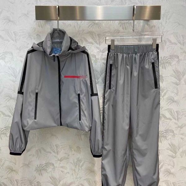 

spring and autumn women hooded glow-in-the-dark casual fashion long-sleeved pants suit, nylon fabric comfortable and not shrink, glow-in-the, White
