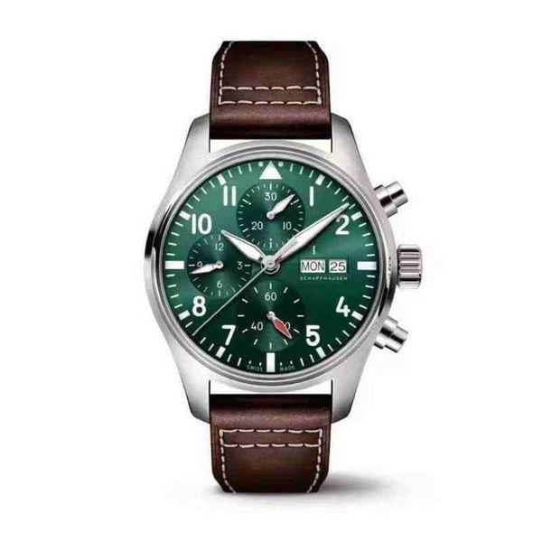 

designer iwc pilot watch t6jf mechanical automatic wristwatch dial full 6-pin complex function leisure business, Slivery;golden