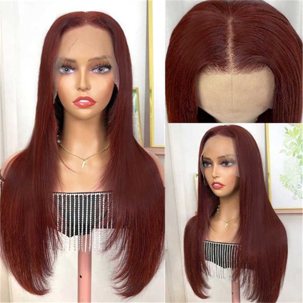 

synthetic wigs reddish brown layered cut wig lace s for black women burgundy 13x4 t part straight synthetic hair cosplay 230227