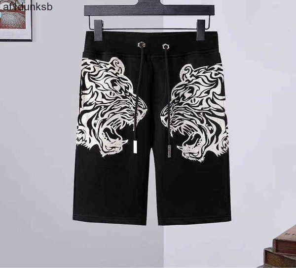 

black philipps brand new summer diamond style waist plein brand pattern man elastic casual shorts shorts tiger for man 667-1 h1210, White;black