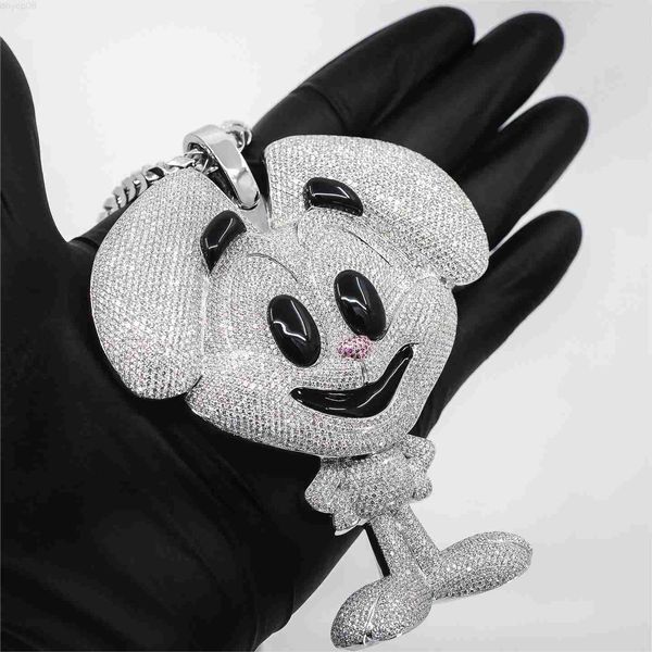 

designer jewelry factory custom hip pop iced out diamond pendant mans cartoon pendant rabbit diamond pendant, Silver