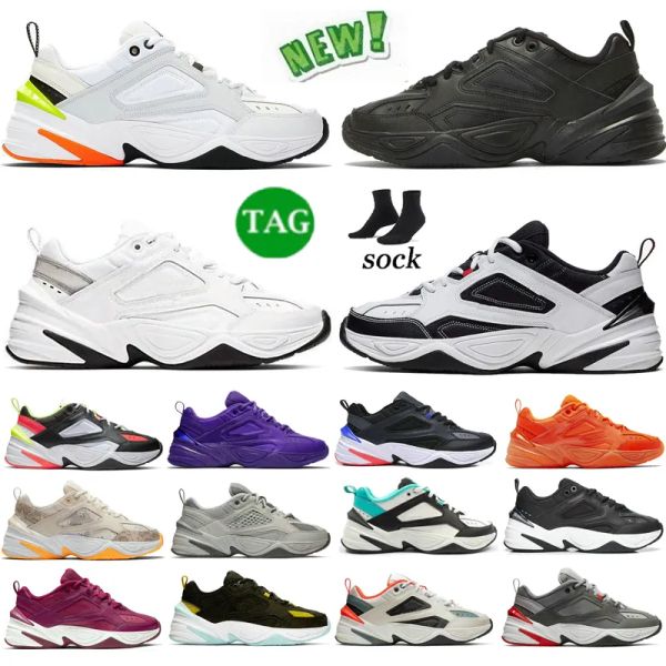 

tekno m2k series men's and women's vintage casual running shoes wear skid resistance camouflage red purple yellow tennis dad sport