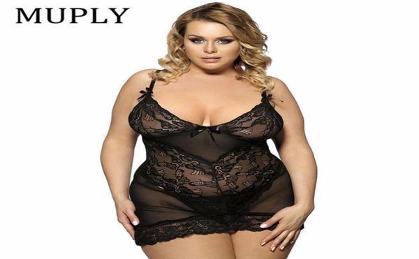 

muply plus size 3xl 5xl 7xl women lingerie large code underwear princess highgrade pajamas erotic lace lingerie d186780360, Red;black
