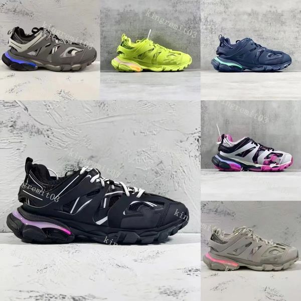 

designer trainers men women tracks led shoes 3.0 led sneaker lighted gomma leather nylon printed platform sports light dayremit fashion shoe, Black