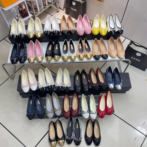 

paris designer black ballet flats shoes woman quilted genuine leather dress shoes slip on round toe ladies casual comfortable shoes ballerin