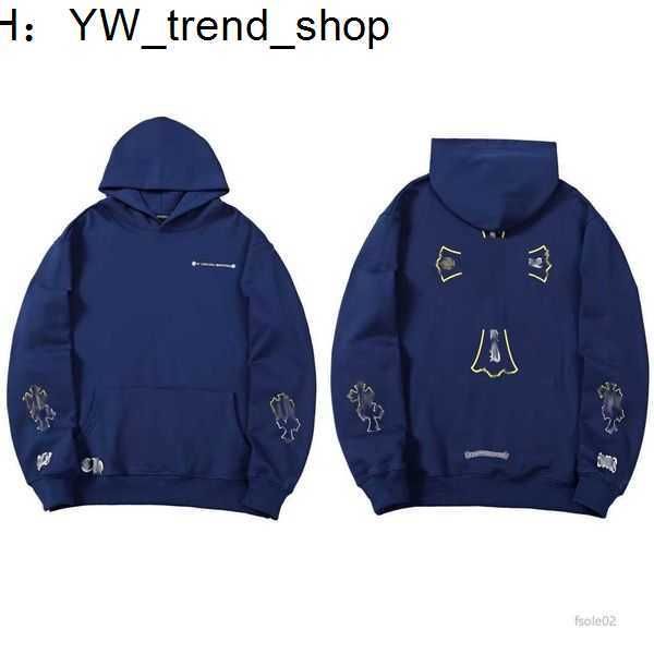 

2023mens hoodies designer chrome winter sweatshirts heart hoodie ch long sleeve zipper jacket loose coat hooded hoody men woman hip hop chro, Black