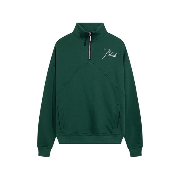 

rhude hoodie designer hoodie men women sweatshirts autumn winter long sleeve shirts full zip sport casual hoody sportswear essentail hoodie, Black
