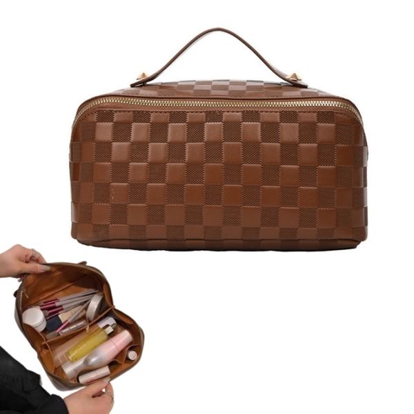 

cosmetic bags cases portable cosmetic bag women large-capacity leather makeup bag multifunction travel waterproof storage case high-quality