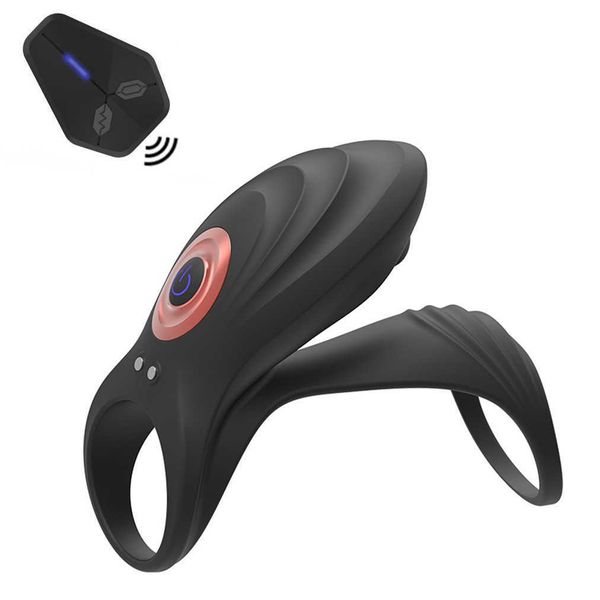 

shuangfeiyan ab remote-controlled electric silicone lock sleeve for stimulation couples sharing vibration ring products