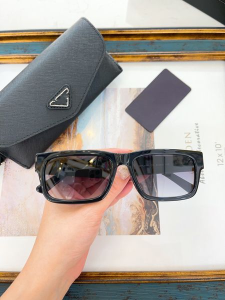 

black praada sunglasses for women spra065 fashion brand mens prad sunglasses classic square rectangle thick frame anti-uv400 with box, White;black