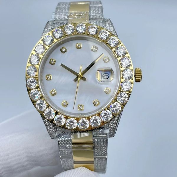 

2023 luxury designer classic fashion automatic mechanical watch size 43mm all set with diamond sapphire glass waterproof function men like i, Slivery;brown