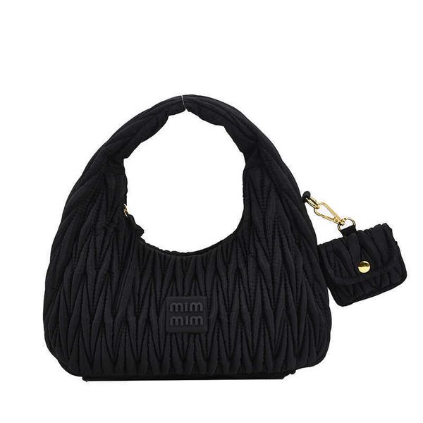 

designer miui tote bag texture pleated underarm bag handbag minimalist handbag women 3hwf