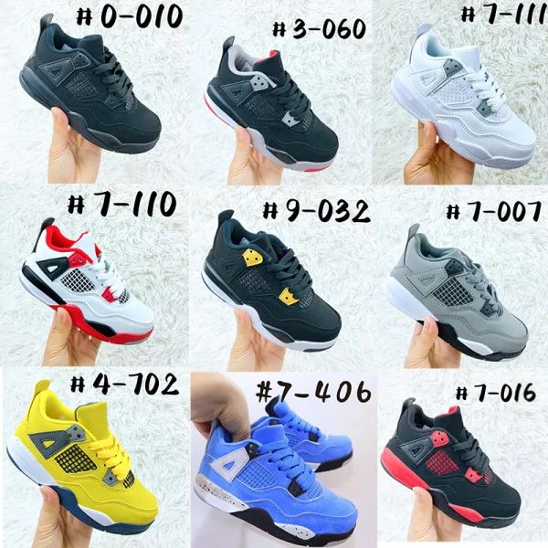 

2023 infant toddlers 4 kids basketball shoes athletic 4s boy girl military black cat bred lights cool grey khaki baby trainers sneaker outdo