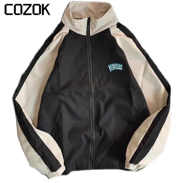 

mens jackets spring varsity korean windbreaker loose couple thin casual fashion harajuku letter print retro college coats 230726, Black;brown