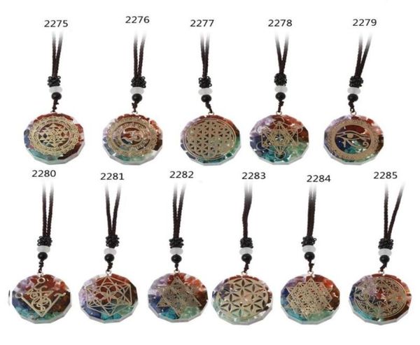 

pendant necklaces orgone necklace metatron cube orgonite energy 7 chakras reiki healing emf protection crystal1128319, Silver