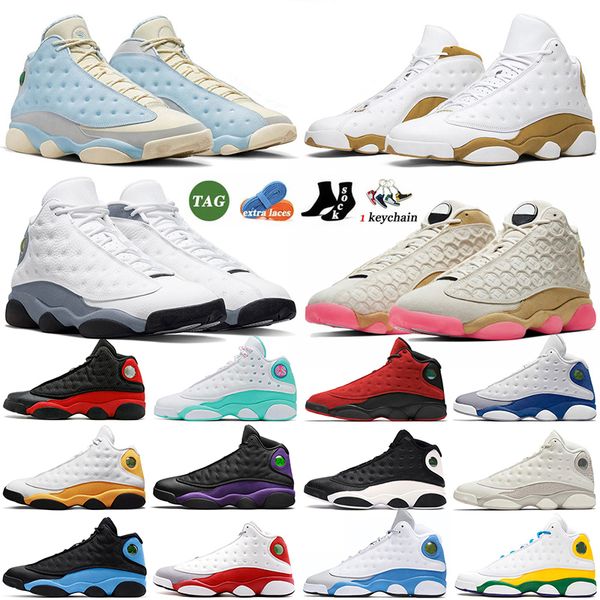 

2023 with box jumpman 13 basketball shoes solefly celestine blue jorden13s black flint white wolf grey del sol navy playoffs black cat women