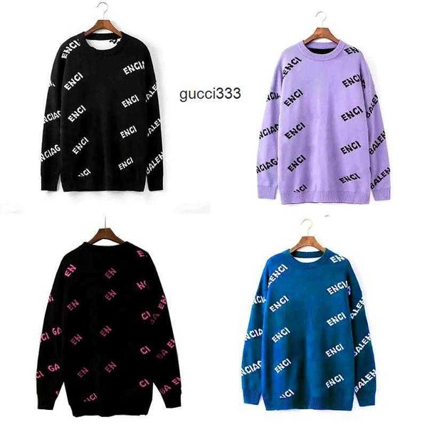 

embroidery new tracksuits designer sweater balencigaly women sweater pu sweaters round sweatshirt neck pullover wdko letter balencaigaly muj, White;black