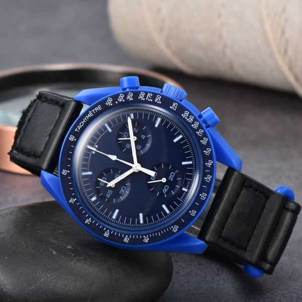 

bioceramic planet moon mens watches full function quarz chronograph designer watch mission to mercury 42mm luxury watch limited edition wris, Slivery;golden