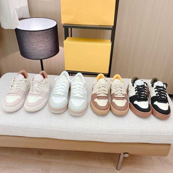 

designer shoes fends sneakers 2023 new cowhide temperament lace up sports shoes versatile for men and women casual little white shoes couple, Black