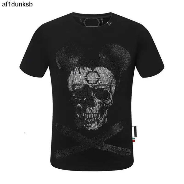 

pp philipps summer plain printing men's t-shirts cotton size clothes funny short sleeve phillip o neck tees dqa philipps pleins, White;black