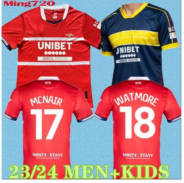 

23 24 middlesbrough soccer jerseys third 2023 2024 tavernier payero howson mcnair bola birmingham football shirt uniforms kids kits hogan, Black;yellow