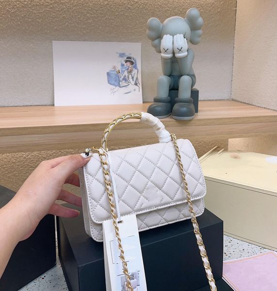 

designer bag new fashion diamond check hollow-out handle women's bag