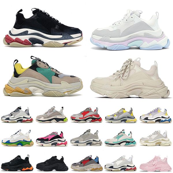

2023 triple s men women designer casual shoes platform sneakers clear sole black white grey red pink blue royal neon green beige mens loafer