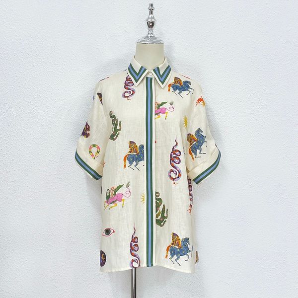 

a1emas zim australia designer women's blouses shirts high tide summer ladies prom for women birthday elegant wonderland odyssey print t, White