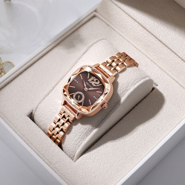 

womens watch watches luxury waterproof fashion quartz-battery stauinless steel watch, Slivery;brown