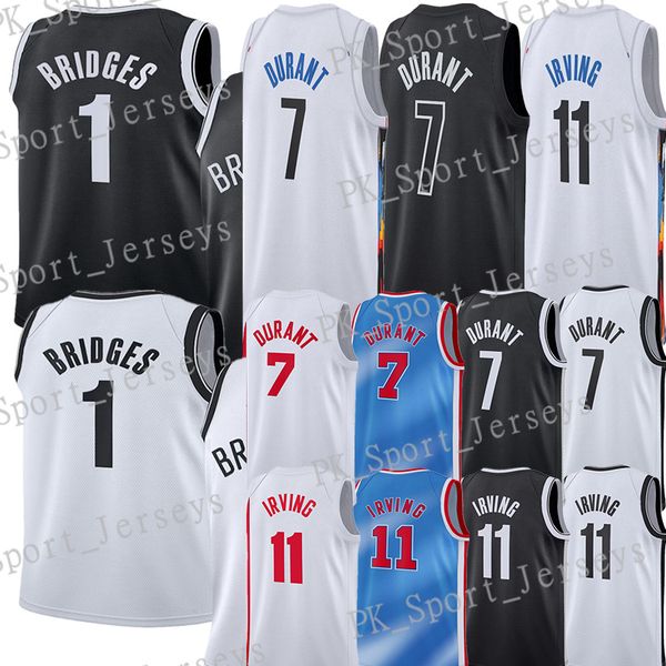 

#1 mikal bridges basketball jersey 7 kevin durant kyrie 11 irving 2023 new city ben 10 simmons mens shirts s-xxl jerseys, Black;red