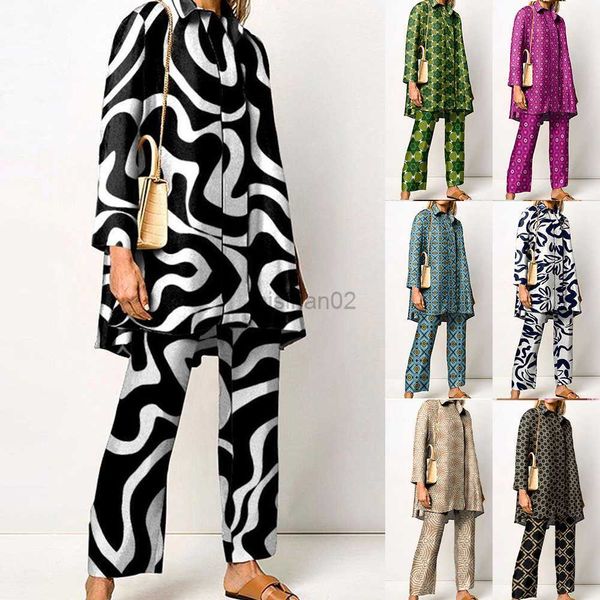 

women's sleep lounge print pajamas suit shirt pants 2pcs sleepwear women home clothes nightweawr casual sleep suit pour femme pyjamas p