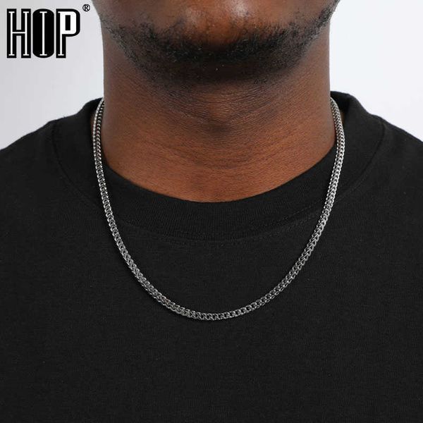 

hip hop 3mm classic franco chain stainless steel curb men necklaces chokers for women jewelry gift, Silver