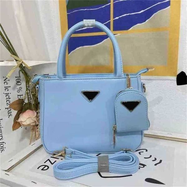 

2023 luxury bags female portable two piece set mini contrast color messenger