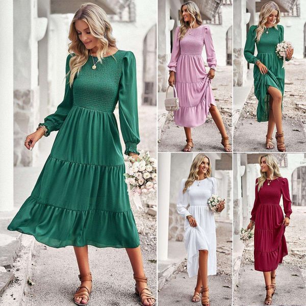 

diyun womens dress elegant pure color spring and summer casual, Black;gray