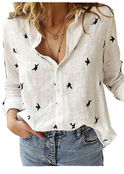 

womens blouses shirts 3d print women spring long sleeve turndown collar flax female white blouse fashion shirt plus size 5xl casual 230726