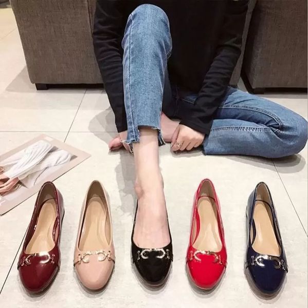

women dress shoes vara bow ballet flat shoes designer luxury patent leather round toe wedding party sandals high heels, Black
