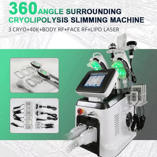 

high technology 360 angle surrounding cryolipolysis slimming machine cryo+lipo laser+40k cavitation+rf double chin removal fat ing salon use
