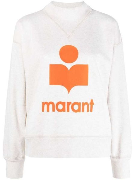 

isabel marant autumn/winter new women's hoodie classic flocking printed standing collar cotton long sleeve sweater hooded 1 dj9e, Black