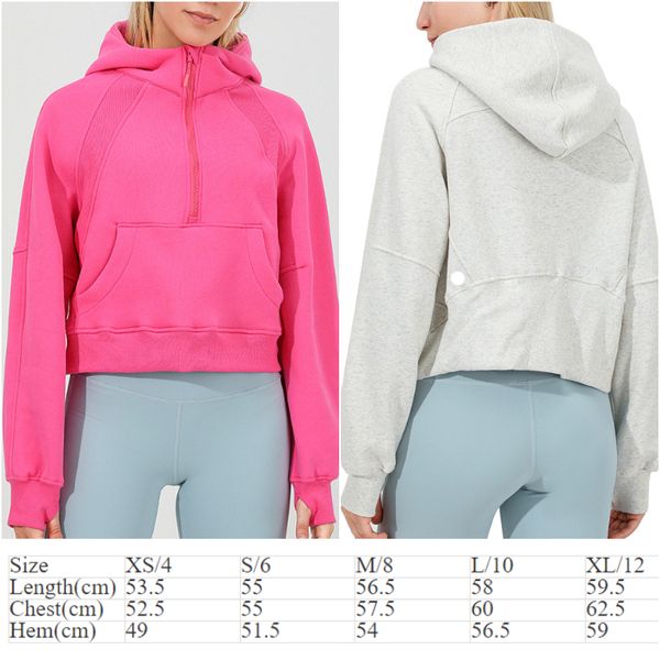 

ll-88288 hoodies exercise fitness wear womens yoga outfit sportswear outer short jackets outdoor apparel casual running hooded long sleeve